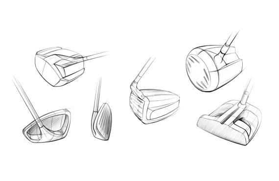 Metropolis Design and Prototyping Slide 4 - Conceptual Design - Golf Club Sketches