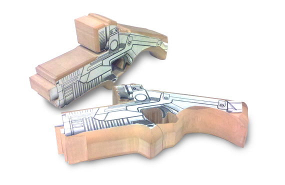 Cobalt Flux Prototyping Slide 1 - Wii Gun MDF cutout prototype