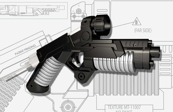 Cobalt Flux Wii Gun Industrial Design Slide 5- Rendering of Wii Gun