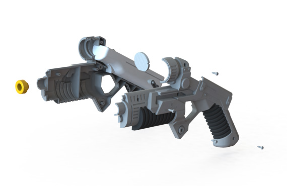 Metropolis Design Design Process Slide 3 - Exploded View of Wii Gun